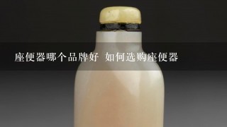 座便器哪个品牌好 如何选购座便器