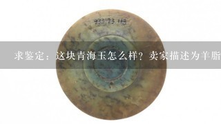 求鉴定：这块青海玉怎么样？卖家描述为羊脂玉，老坑，重160克，看看值多少