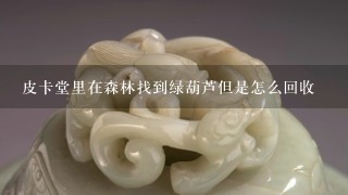 皮卡堂里在森林找到绿葫芦但是怎么回收