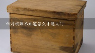 学习核雕不知道怎么才能入门